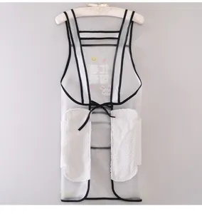 Tablier de cuisine transparent en TPU imperméable anti-huile avec poches essuie-mains pour cuisiner