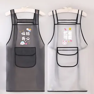 Tablier de cuisine transparent imperméable en TPU, résistant aux taches, lot de 2.