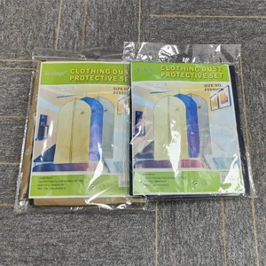 Breathable clothing dust cover set, 60x90cm garment bags for suit and coat storage.