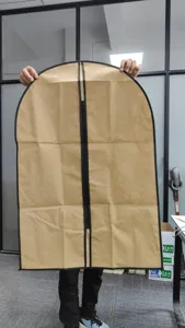 Breathable garment cover dust bag for coats, thickened clothing storage protector with zipper.