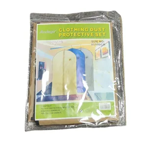 Breathable clothing dust cover set, garment protector bag for coat and suit storage.