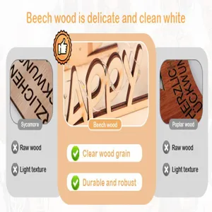 Image de détail de comparaison de bois montrant le hêtre, l'érable et le peuplier de qualité.