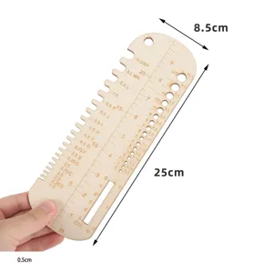 Wooden Sock Ruler Knitting Needle Gauge Tool 25cm Measuring Tool For Crochet