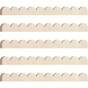 Tira de madera sin terminar festoneada juego de 6 piezas para decoración de pared DIY