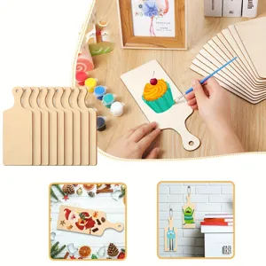 DIY mini tabla de cortar de madera ninos graffiti pintura artesania madera fiesta navidad deco