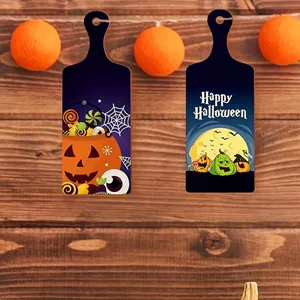 Cartel colgante de madera de Halloween mini tabla de cortar DIY decoración de fiesta hogar