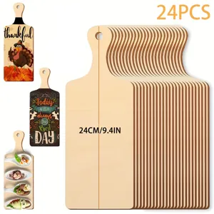 Mini tabla de cortar de madera rodajas DIY en blanco manualidades 24 pzas 24 cm decoracion