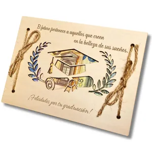 Creatief Houten Geldhouder Bord Grenenhout Lasergeregraveerd Contant Geschenk Kaart Doos Huisdecoratie Ambachtelijk Cadeau