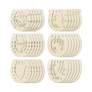 Blancos de manualidades de herradura de madera sin terminar 36pcs Decoración colgante de fiesta