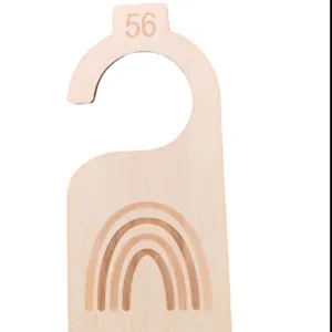 Wooden baby closet divider size 56 newborn nursery clothes hanger sorting card with rainbow
