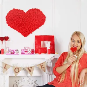Wooden Valentine's Day tabletop decoration LOVE and XOXO sign blocks for romantic gifts.
