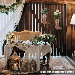 Jarrón de pared de madera bota de vaquero maceta colgante rústica para decoración de bodas