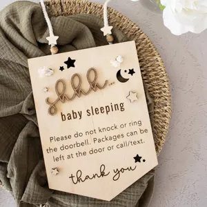 Targa porta in legno stile nordico per bambino che dorme non disturbare decorazione