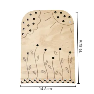 Holz Kinder Einfädelbrett Natur Erkundung Spielzeug DIY Handwerk Puzzle 19,8x14,8cm