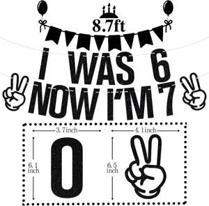 Kinderen verjaardag feest banner decoratie voor 6 tot 7 jaar met handige afmetingen.