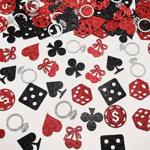 Glitter Carino Ciliegia Cuore Carta Confetti Casino Poker Forme Tavolo Coriandoli Per San Valentino Singolo Addio Al Nubilato Festa Decorazione