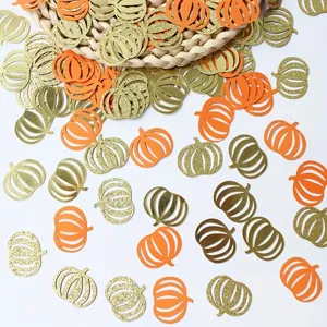 Confetti da Tavolo a Forma di Zucca Carta Metallici Glitterati Decorazioni per Festa Autunnale Ringraziamento Halloween Matrimonio Compleanno Eventi