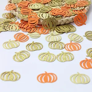 Coriandoli zucca Halloween glitter decorazione tavola festa autunno thanksgiving.