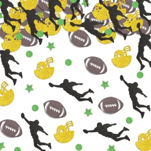 Glitter Rugby Theme Confetti Silhouette Helmet Star Table Table Scatter Decoration For Super Bowl Birthday Sports Party Scene Supplies