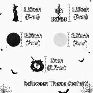 Halloween tema confeti set brillante bruja caldero bebe fiesta mesa decoracion medidas