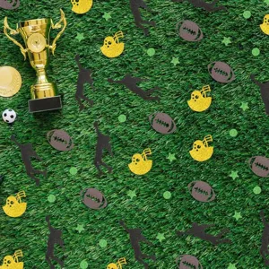 Football theme party confetti decoration set, super bowl sports birthday table scatter