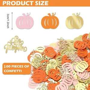 100 stuks metallic pompoen confetti tafelstrooi voor herfst thanksgiving feest