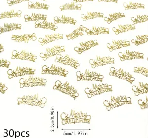 Gold Merry Christmas confetti scatter for festive holiday party table decoration 30pcs.