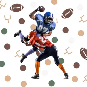 Super Bowl football party confetti decoration supplies, dynamic sports theme set.
