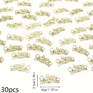 Gold Merry Christmas confetti table scatter decorations for festive holiday party 30pcs