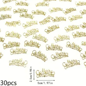 Gold Merry Christmas confetti scatter pieces, table decoration for holiday party packs 30pcs.