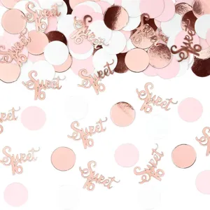 Sweet 16 Confetti per Festa Oro Rosa Punti Rotondi Paillettes Decorazione Tavolo per Compleanno Matrimonio Addobbi Forniture