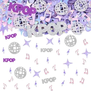 Kpop Muzieknoot Disco Bal Confetti Laser Papier Tafel Scatter Voor Verjaardag Bruiloft Thema Feest Decoratie