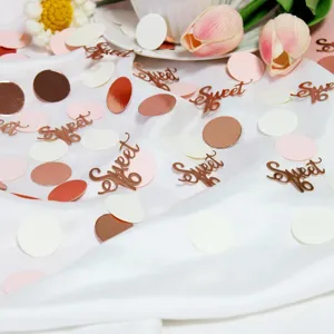 Corandandoli per festa di compleanno Sweet 16 oro rosa rosa bianco decorazione