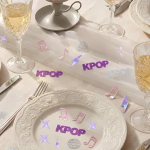 Kpop feest confetti laser glitter pailletten noten vorm tafeldecoratie voor verjaardag