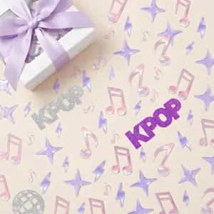 Kpop feest confetti decoraties holografische muzieknoten sterren en glittervormen