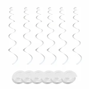 White spiral hanging swirls decorations for wedding room party ceiling decor supplies.