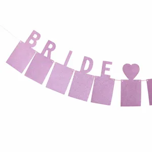 Glitter wedding photo banner bride garland party decoration paper hanging bunting flag
