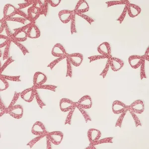 Glitter Roze Strik Papier Confetti Romantische Strik Tafel Scatter Voor Meisje Verjaardagsfeest Bruiloft Verloving Feest Decoratie