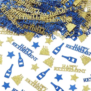 Happy Retirement Glitter Paper Confetti Wedding Anniversary Wedding Celebrations Birthday Event Table Scatter Party Decorations Supplies