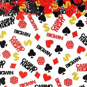 Kasino Party Glitzer Konfetti Tischdeko Las Vegas Poker Würfel Streudeko Dekoration