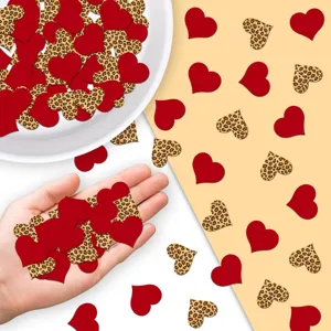 Rote Und Leopard Print Herz Konfetti Deko Fuer Party Tisch Scatter Geburtstag Dekor