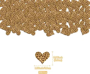 Coriandoli cuore stampa leopardo safari zoo animale compleanno festa tavolo spargi 200pz