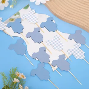 Disques de cupcake body de bébé bleu pour fête prénatale anniversaire déco de table