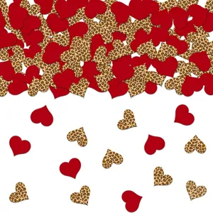 Leopardenmuster Rotes Herz Konfetti Geburtstag Tischdeko Festliche Bachelorette Party Thema Streudeko Papier Dekorationen