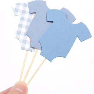 Ensemble de cake toppers body de bébé bleu pour baby shower et premier anniversaire.