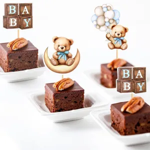 Ensemble de décorations de gâteau ours en peluche pour fête prénatale et anniversaire