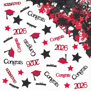 Double Sided Graduation Party Decorations Confetti Glitter Paper Graduation Cap Star Table Scatter Props For Class Of 2026 Celebration