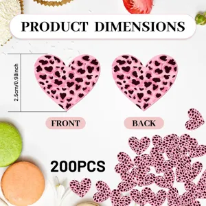 Roze luipaard print hart confetti 200 stuks safari verjaardag feest tafel decoratie