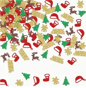 Weihnachtstisch Konfetti Glitzer Pailletten Set für Feiertag Party Deko und DIY Basteln.