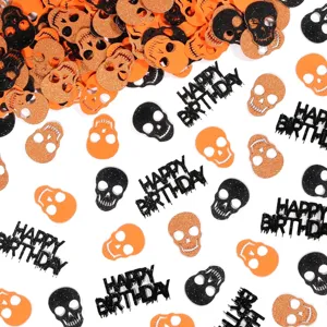 Halloween Skull Happy Birthday Confetti Paper Glitter Table Scatter For Festival Party Decoration